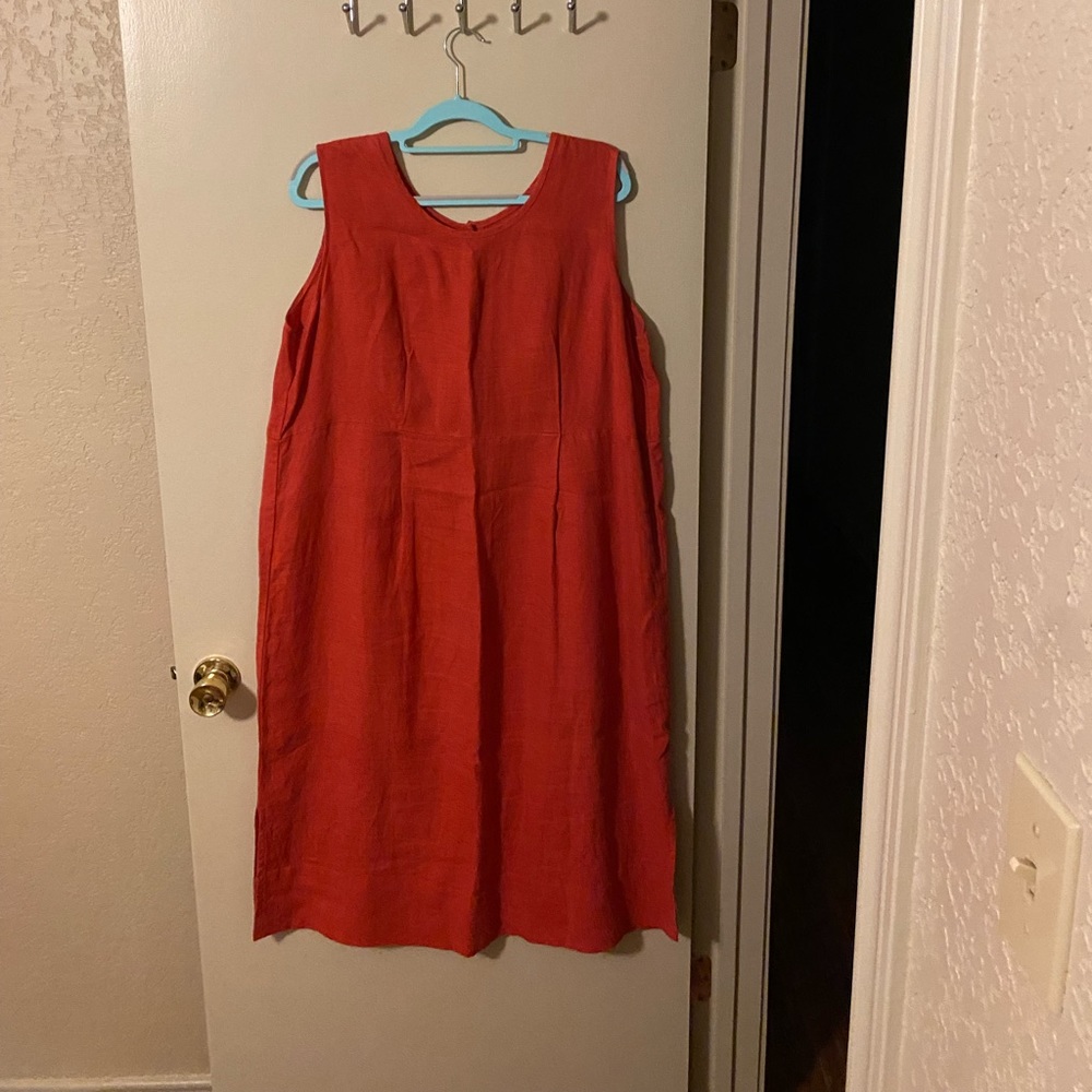Plus size linen dress